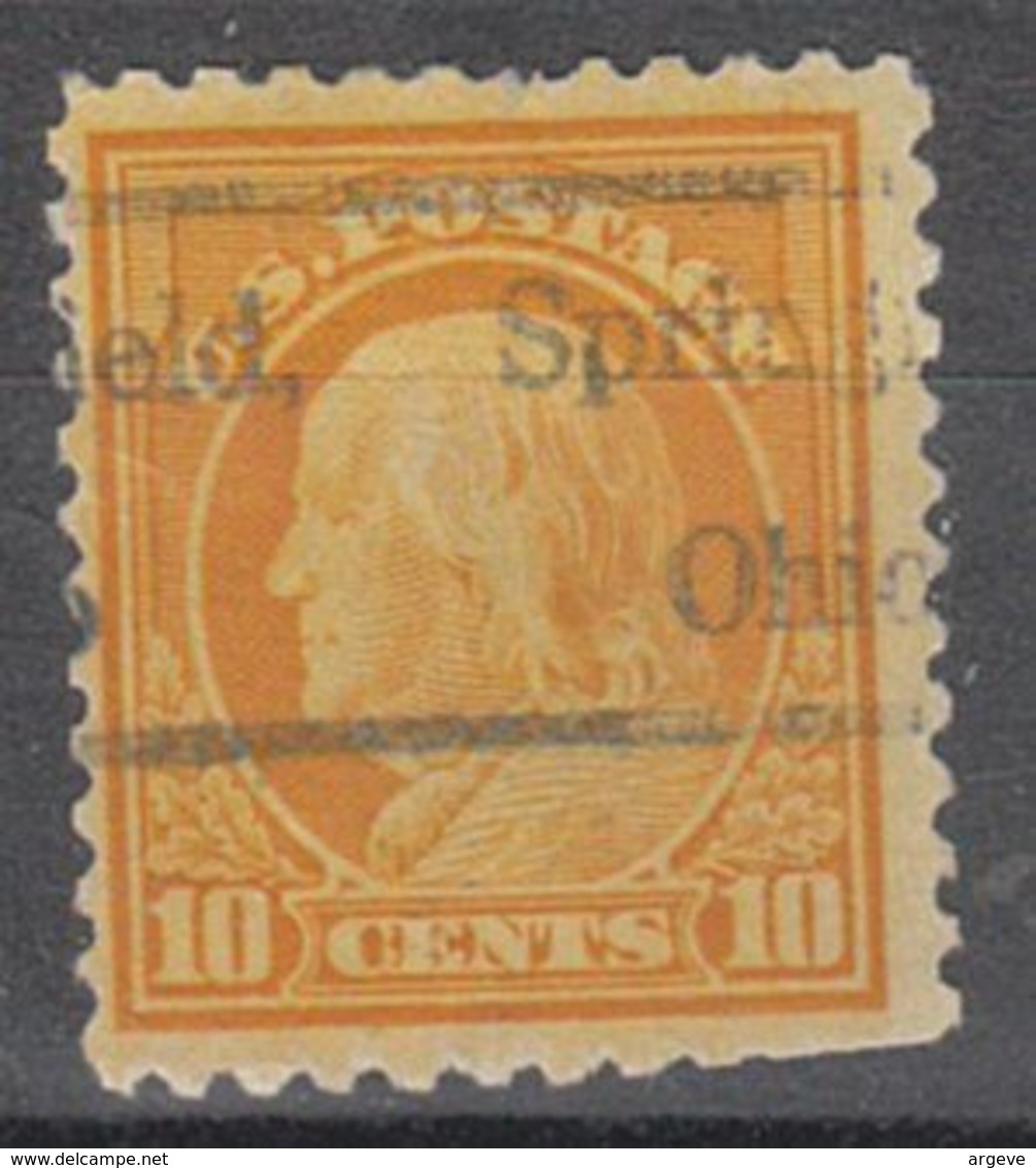 USA Precancel Vorausentwertung Preo, Locals Ohio, Springfield 1917-L-5 HS, Perf. Defect - Precancels