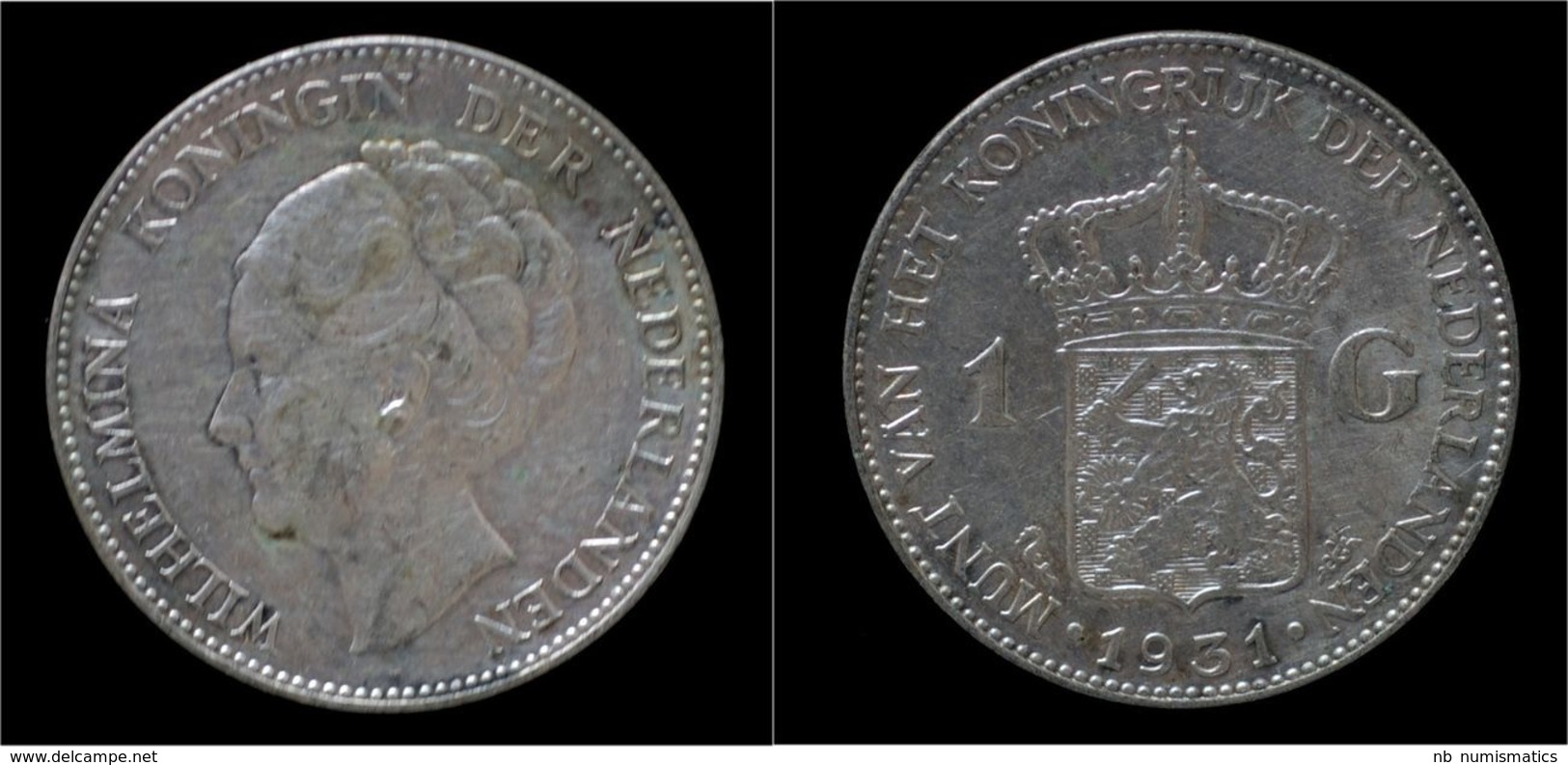 Netherlands Wilhelmina I 1 Gulden 1931 - 1 Gulden