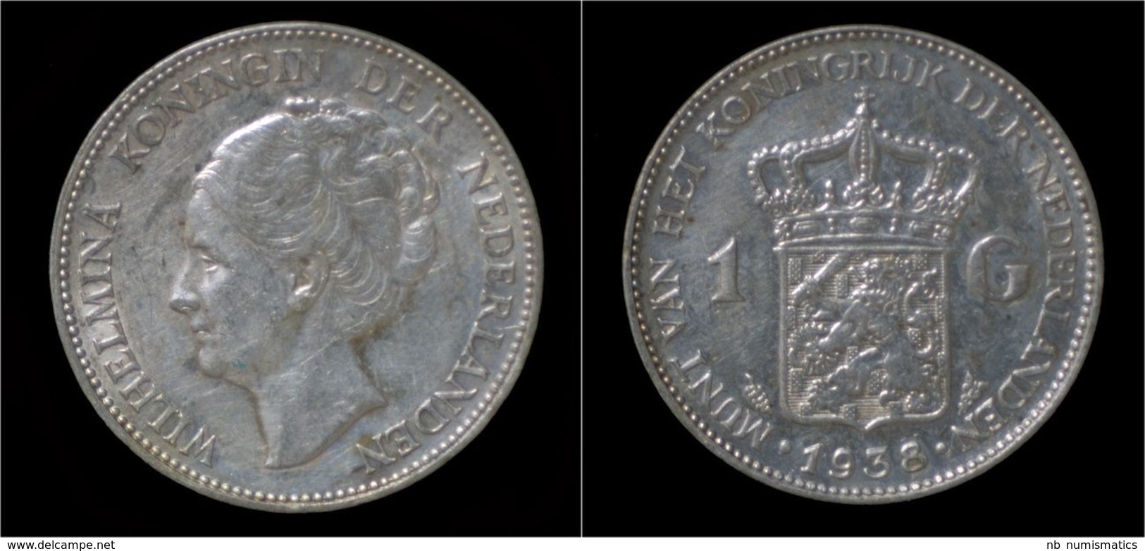 Netherlands Wilhelmina I 1 Gulden 1938 - 1 Gulden