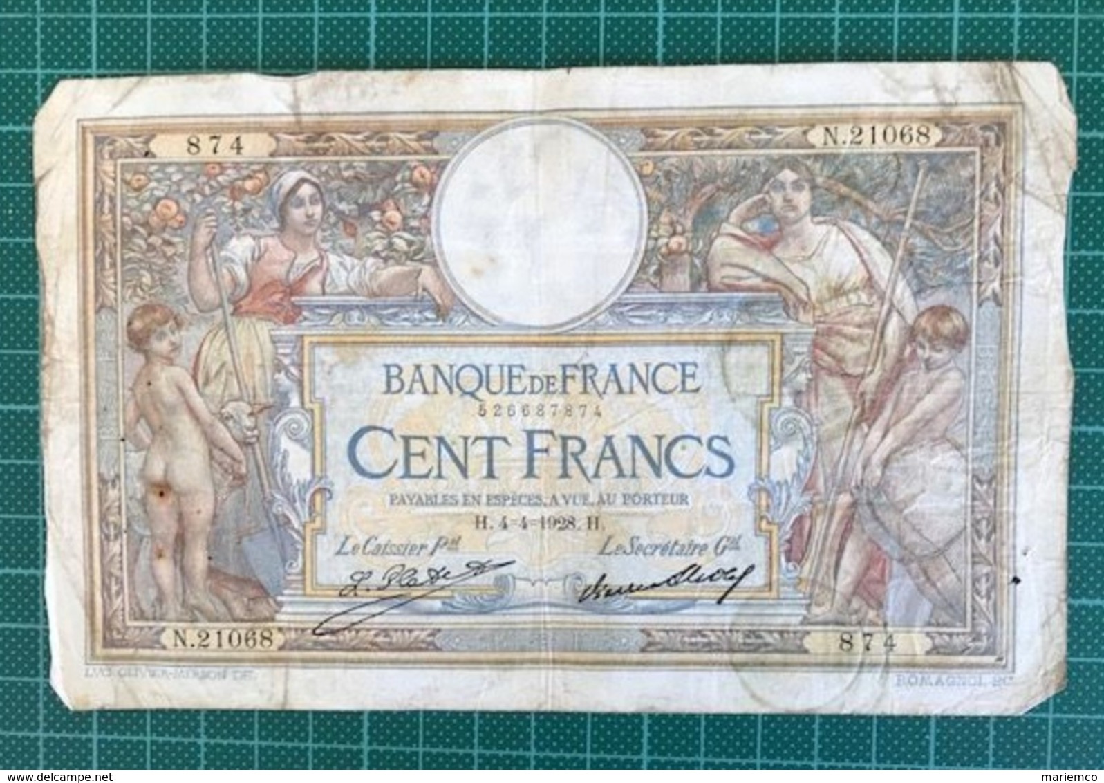 100 FRANCS 1928 - 100 F 1908-1939 ''Luc Olivier Merson''