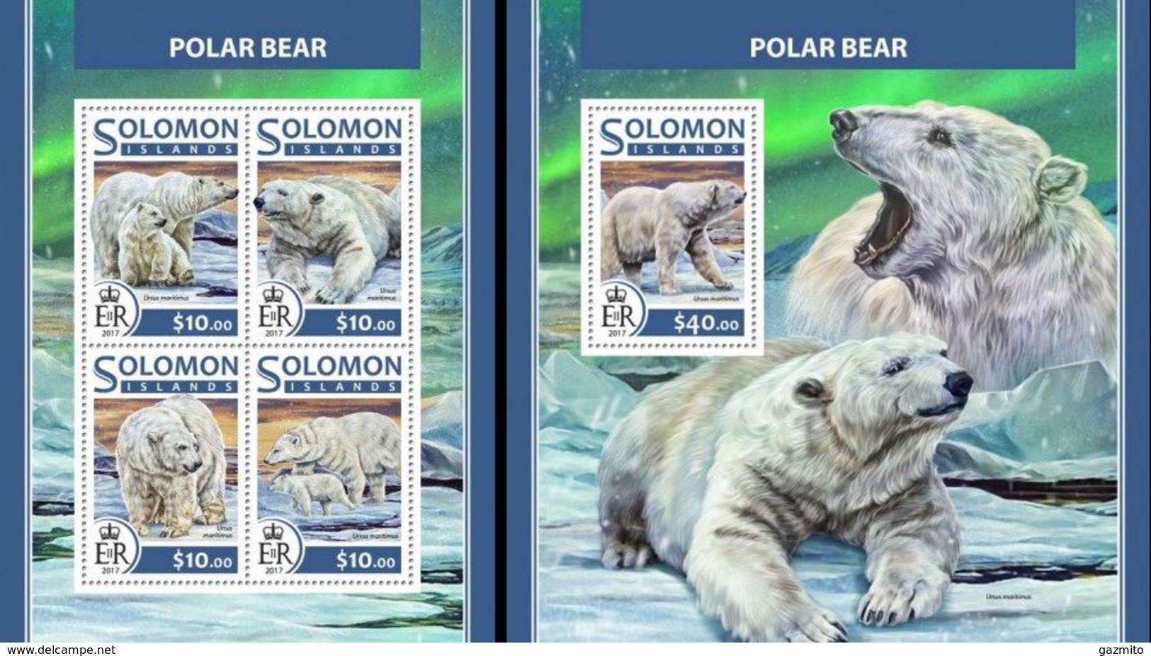 Salomon 2017, Animals, Polar Bears, 4val In BF +BF - Arctic Tierwelt