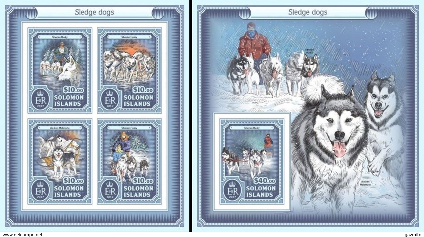 Salomon 2017, Animals, Sledge Dogs, 4val In BF +BF IMPERFORATED - Arctic Tierwelt