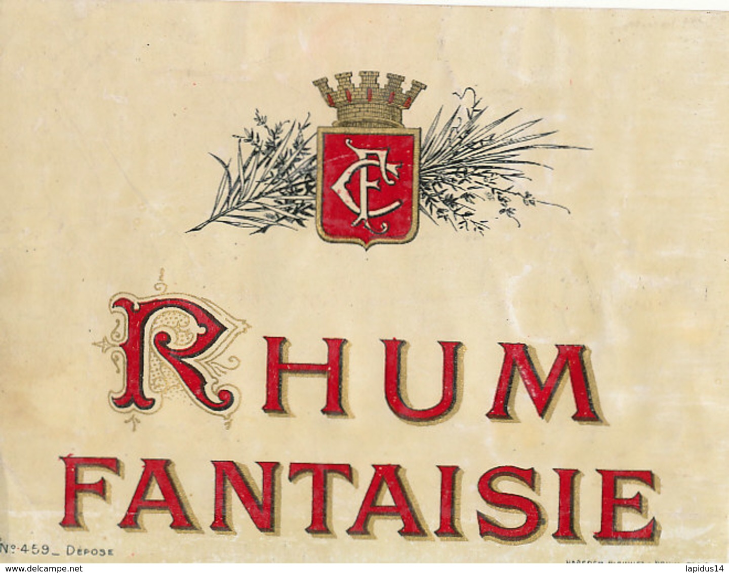 1193 / ETIQUETTE -   RHUM  - FANTAISIE  N° 459 - Rhum