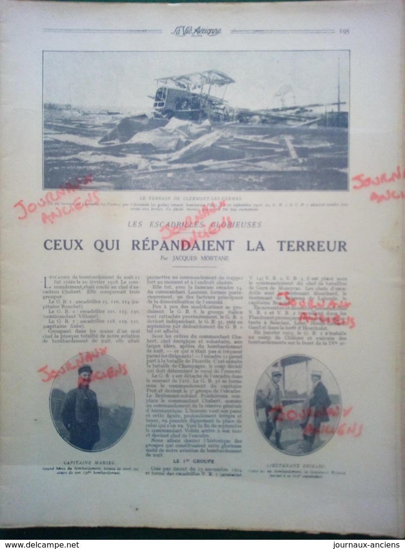 1919 LA VIE AÉRIENNE ILLUSTRÉE N° 124 - D'ASTANIÈRES - AMAGNE LUCQUY - NOS HÉROS- A VOIR - 1900 - 1949