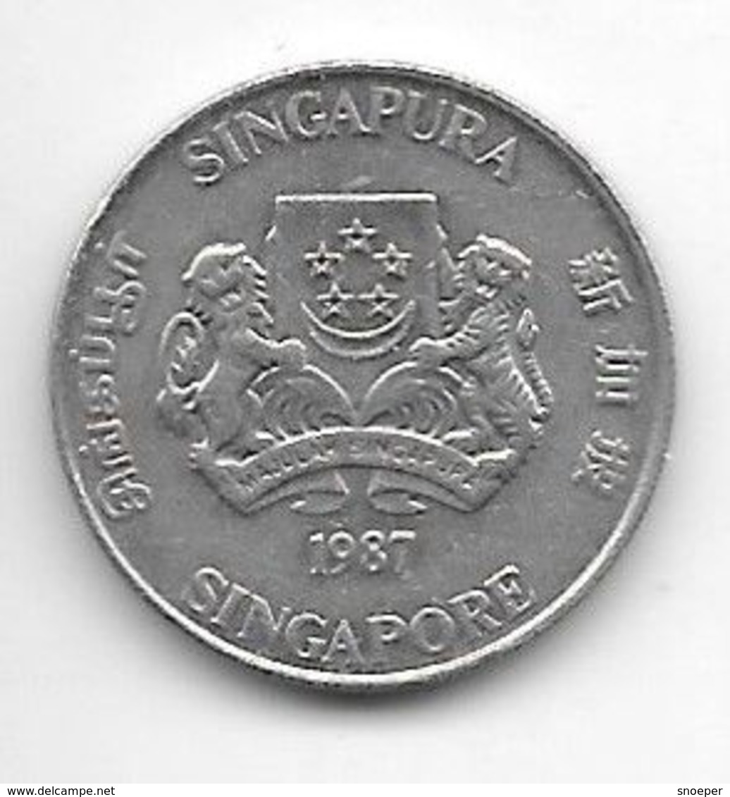 *singapore 20 Cents 1987 Km  52   Xf+/ms60 - Singapour