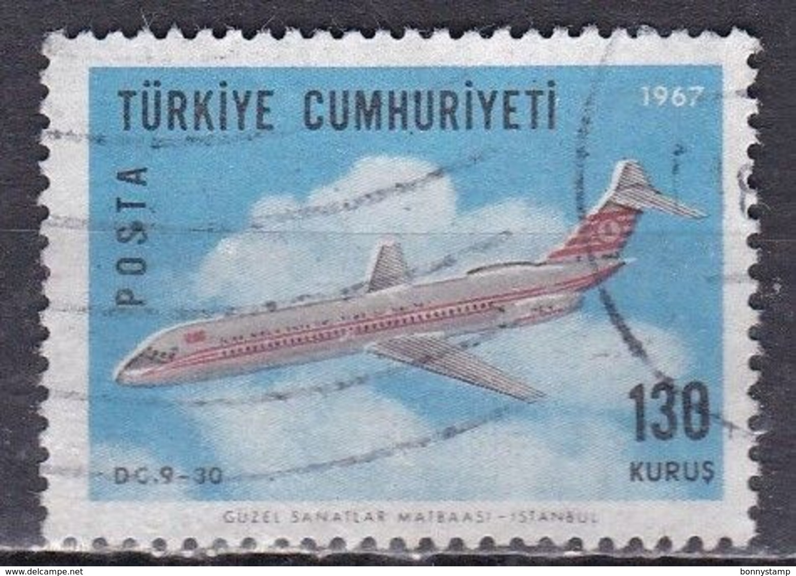 Turchia, 1967 - 130k DC9-30 - Nr.C41 Usato° - Luftpost