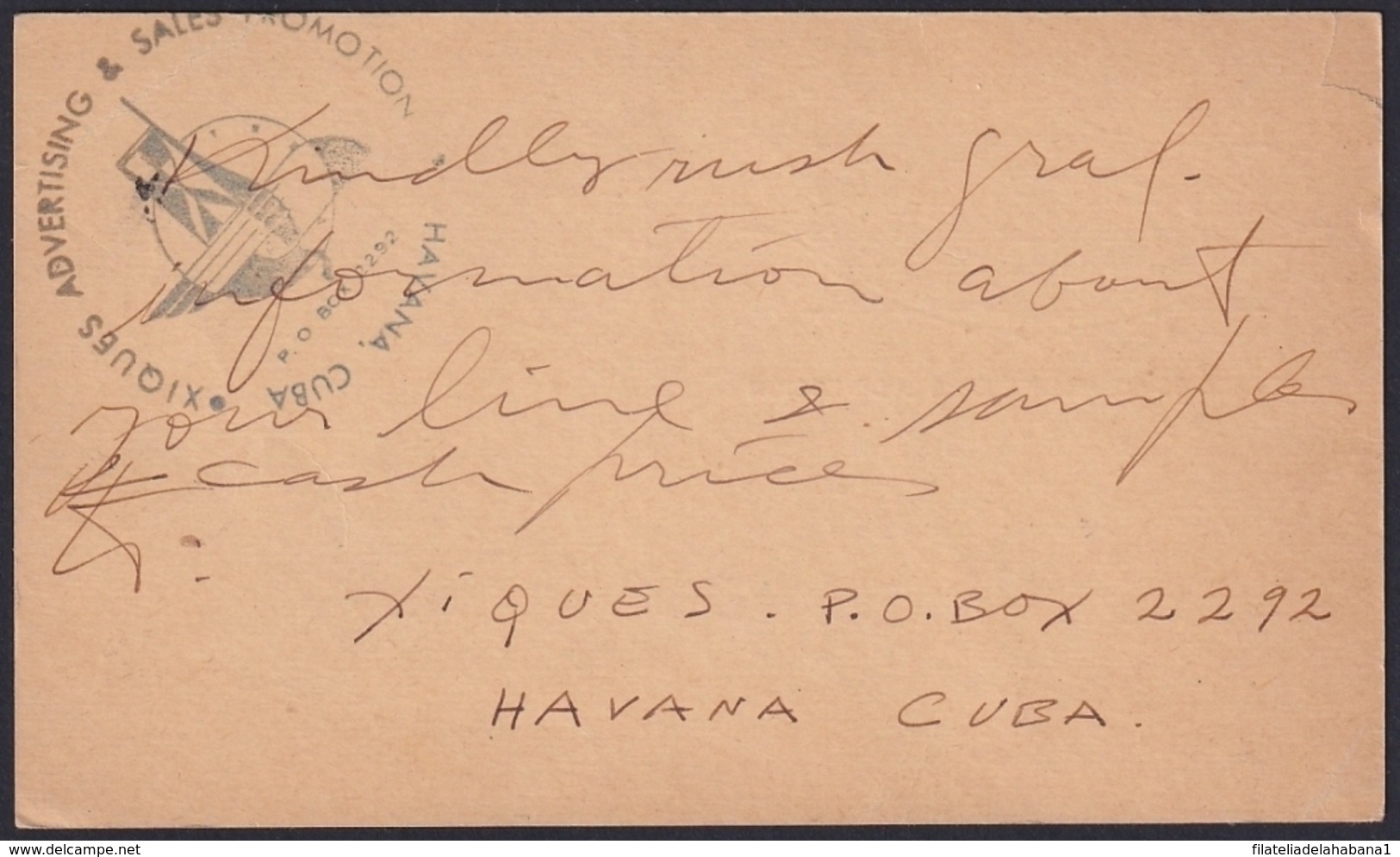 1904-EP-180 CUBA REPUBLICA 1904 POSTAL STATIONERY Ed.70. 1c JOSE MARTI CARD USED. - Sonstige & Ohne Zuordnung