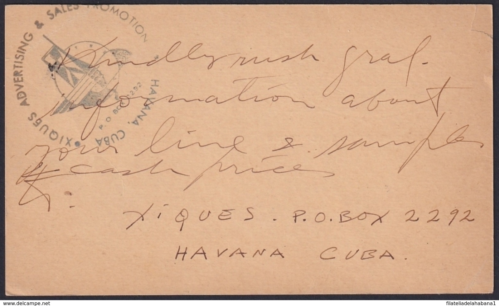 1904-EP-180 CUBA REPUBLICA 1904 POSTAL STATIONERY Ed.70. 1c JOSE MARTI CARD USED. - Other & Unclassified
