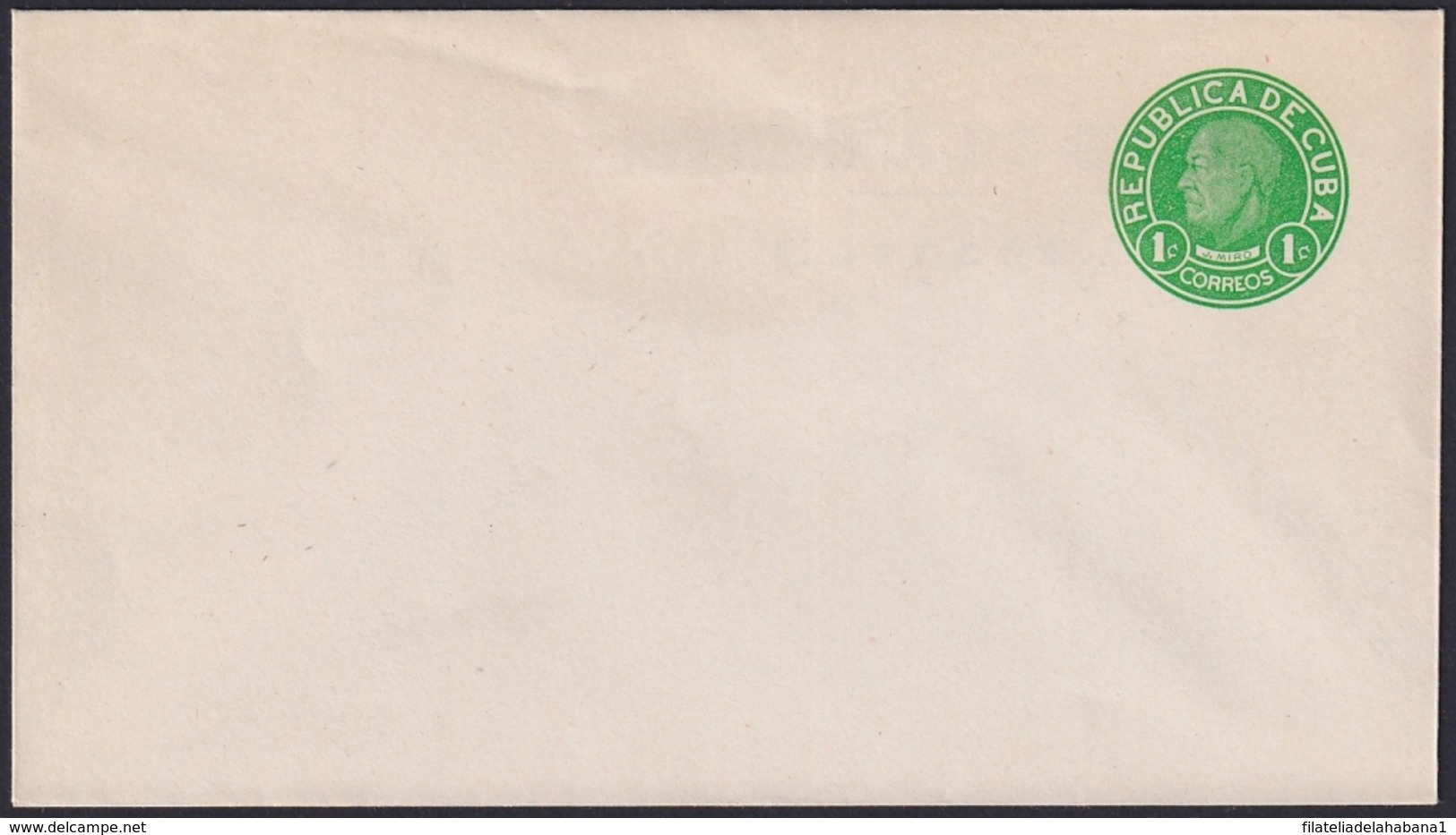 1949-EP-150 CUBA REPUBLICA 1949 POSTAL STATIONERY Ed.93. 1c JOSE MIRO ARGENTER. UNUSED SUPER CONSERVATION. - Sonstige & Ohne Zuordnung