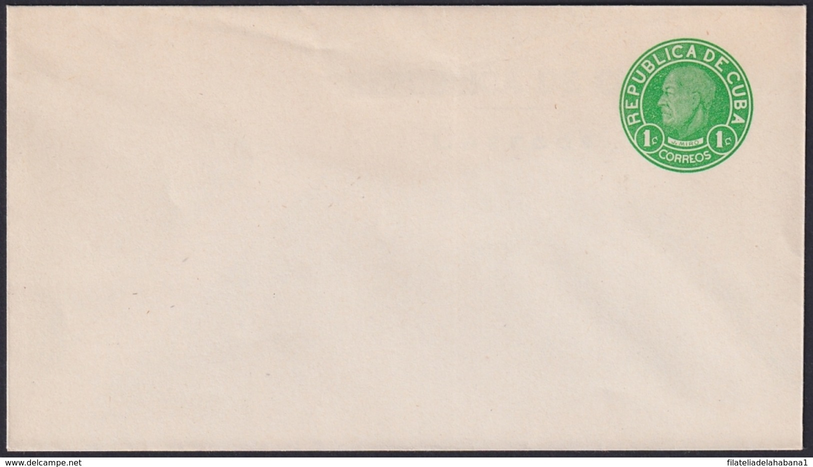 1949-EP-150 CUBA REPUBLICA 1949 POSTAL STATIONERY Ed.93. 1c JOSE MIRO ARGENTER. UNUSED SUPER CONSERVATION. - Andere & Zonder Classificatie