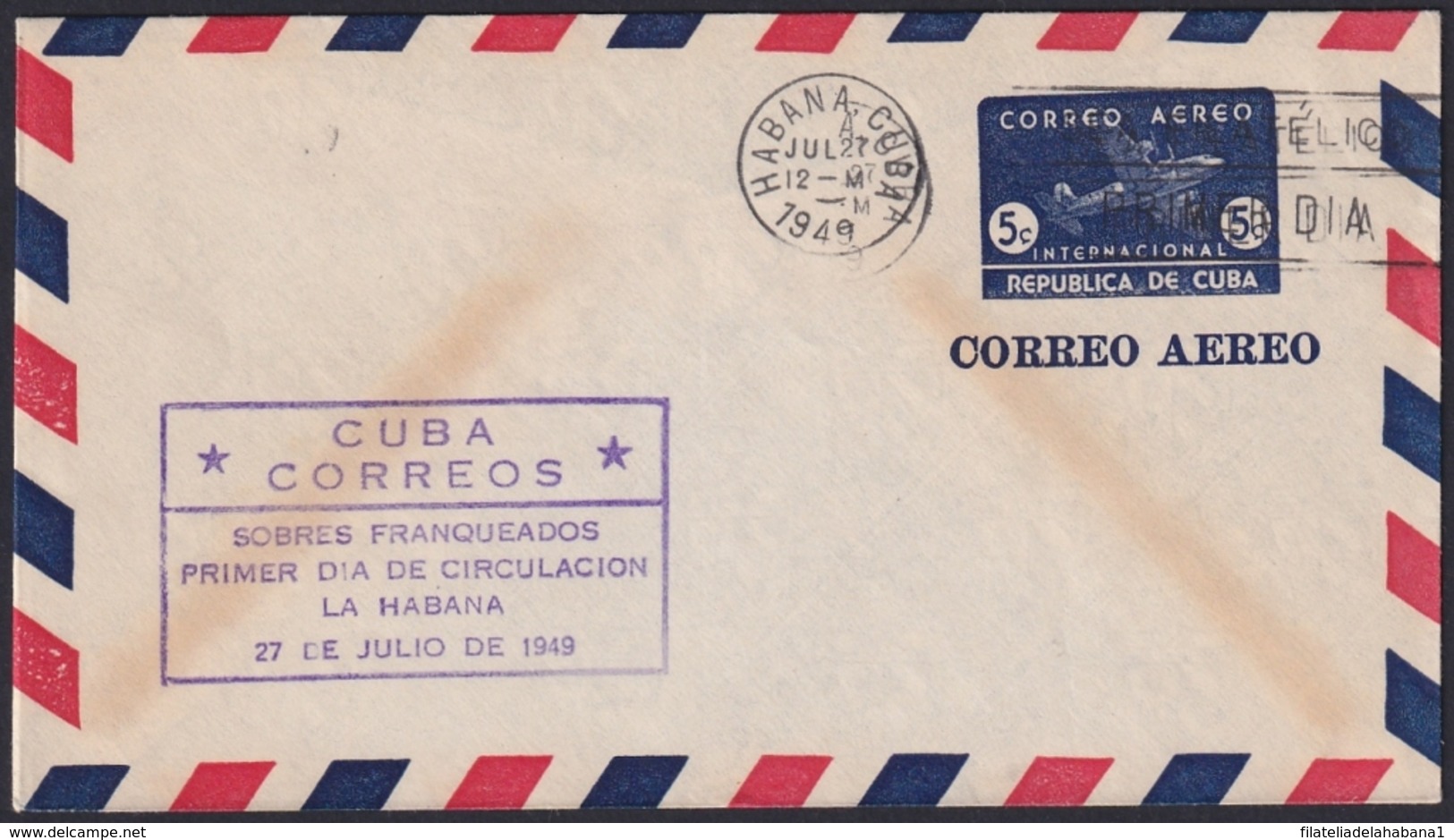 1949-EP-158 CUBA REPUBLICA 1949 POSTAL STATIONERY Ed.99. 5c SUPERCONSTELLATION AVION AIR MAIL. - Sonstige & Ohne Zuordnung