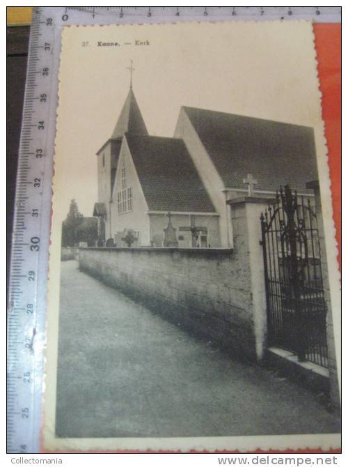 4 Postkaarten Kanne Bij Riemst  In LIMBURG  De Caester  ,Kapel  ,groeten    ,kerk, De Molen , Brug - Riemst