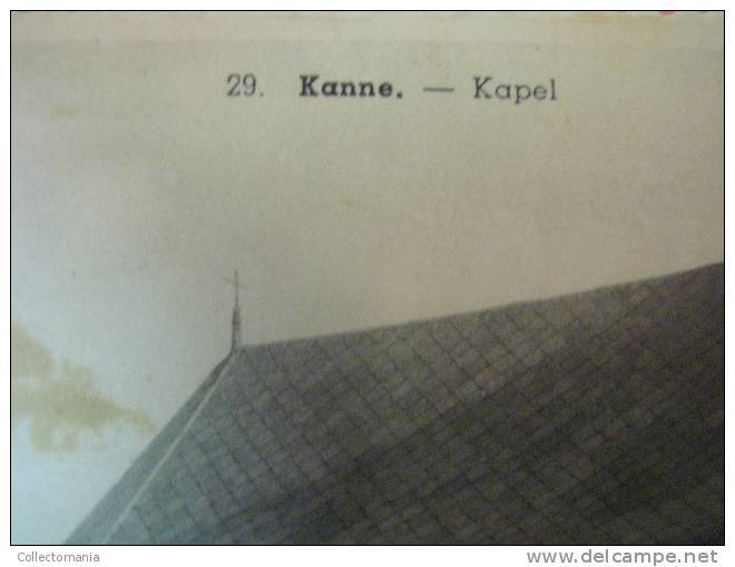4 Postkaarten Kanne Bij Riemst  In LIMBURG  De Caester  ,Kapel  ,groeten    ,kerk, De Molen , Brug - Riemst
