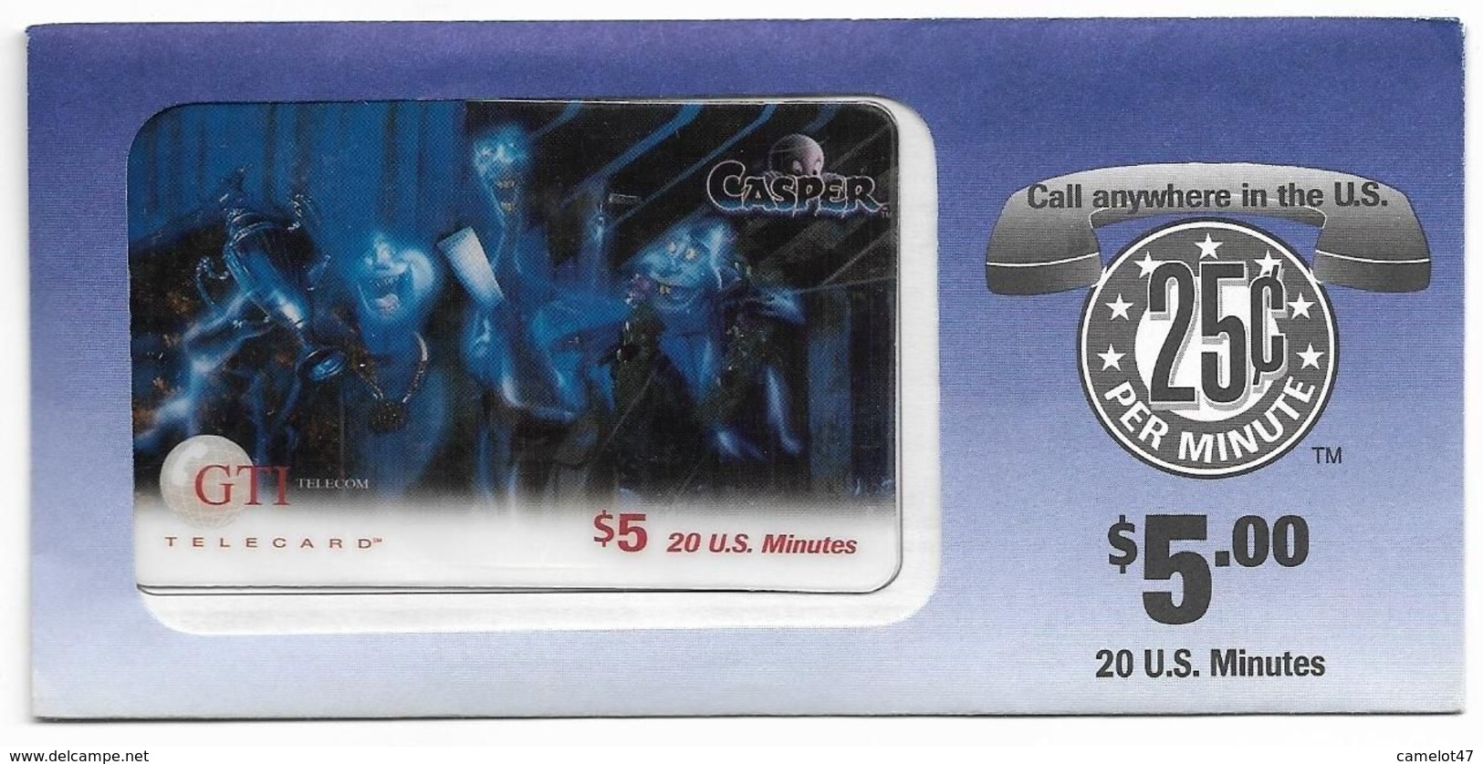 GTI  U.S.A., Movies,Casper, $5, Prepaid Phone Card, PROBABLY SAMPLE, # Gtim-30 - Cinéma