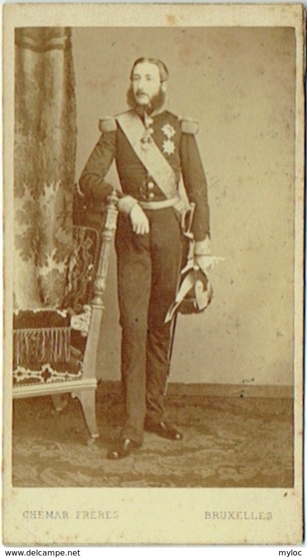 Photo,CDV. Royauté. Léopold II De Belgique. Foto Ghémar, Bruxelles. - Old (before 1900)