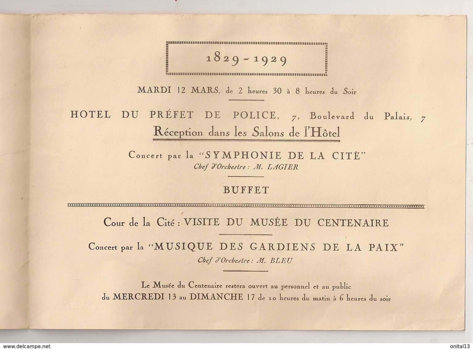 1929 CENTENAIRE DU CORPS DES GARDIENS DE LA PAIX / ILLUSTRATION MAURICE NEUMONT   N1 - Police & Gendarmerie
