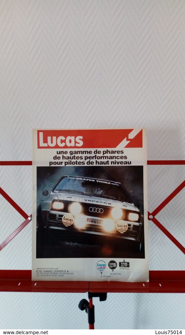 Publicité De Presse Automobile Phares Lucas-Audi Quattro - Advertising