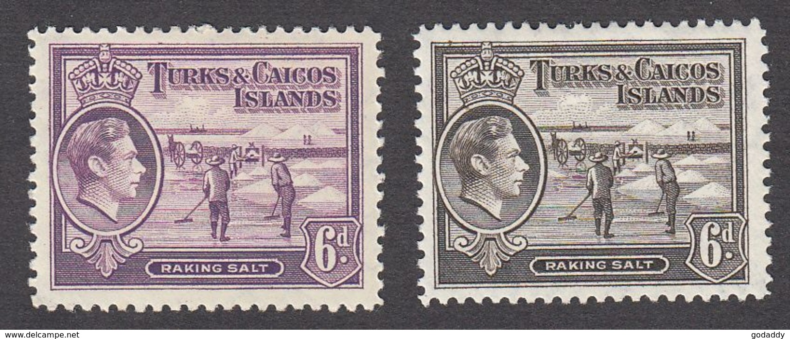 Turks & Caicos 1938  2 Values  6d    SG201, SG201a    MH - Turks And Caicos