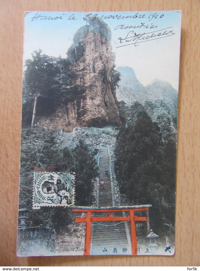Japon / Japan - Myogisan At Joshu - Carte Couleur Circulée Depuis Hanoï En 1910 - Nagoya