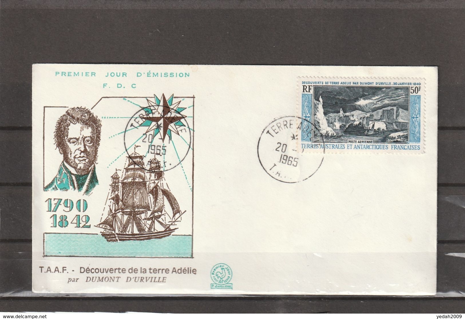 France ANTARCTIC TAAF FDC TERRE ADELIE 1965 - Lettres & Documents