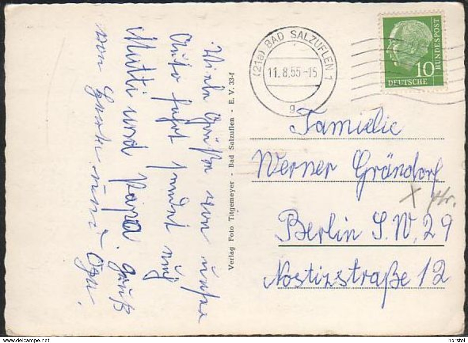 D-32105 Bad Salzuflen - Kurhaus Und Kurpark Um 1955 - Bad Salzuflen