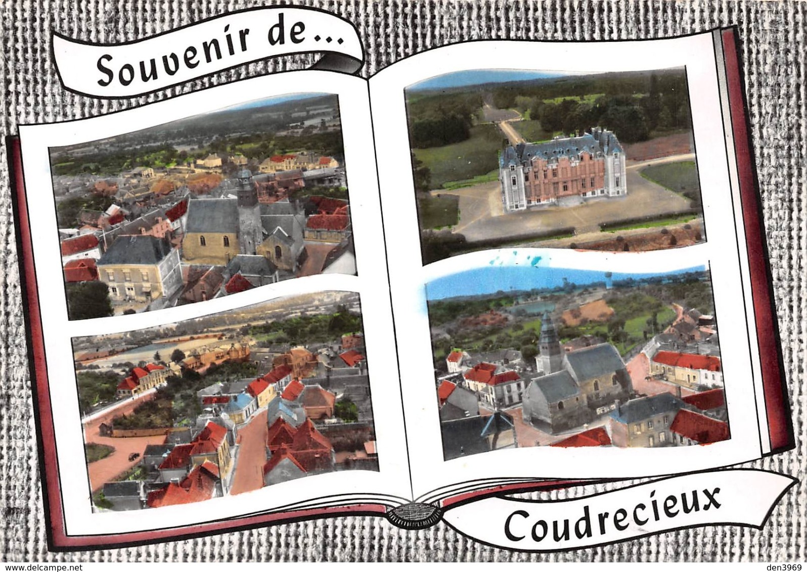 Souvenir De ... COUDRECIEUX - Vue D'ensemble - Le Château De La Pierre - Le Centre - L'Eglise - Livre Ouvert - Other & Unclassified