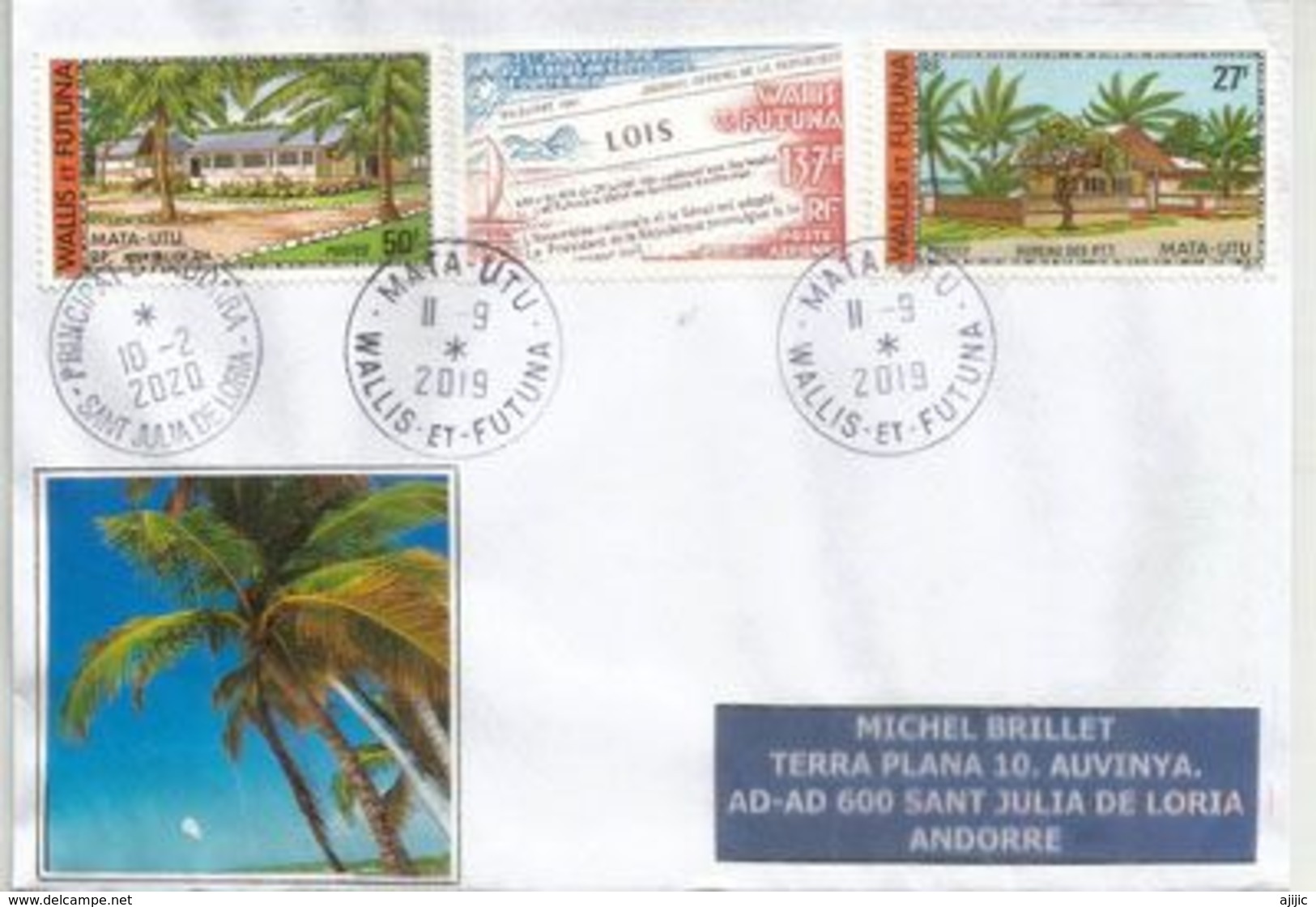 2019. Belle Lettre De Mata Utu (Wallis & Futuna) ., Adressée Andorra, Avec Timbre à Date Arrivée - Covers & Documents
