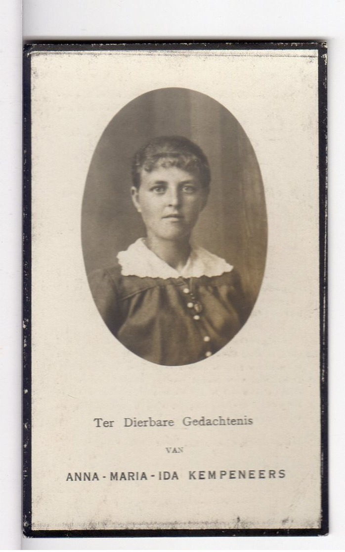 Doodsprentje VROUW FEMME Anna KEMPENEERS °1900 BIERBEEK +1918 BIERBEEK - Andachtsbilder