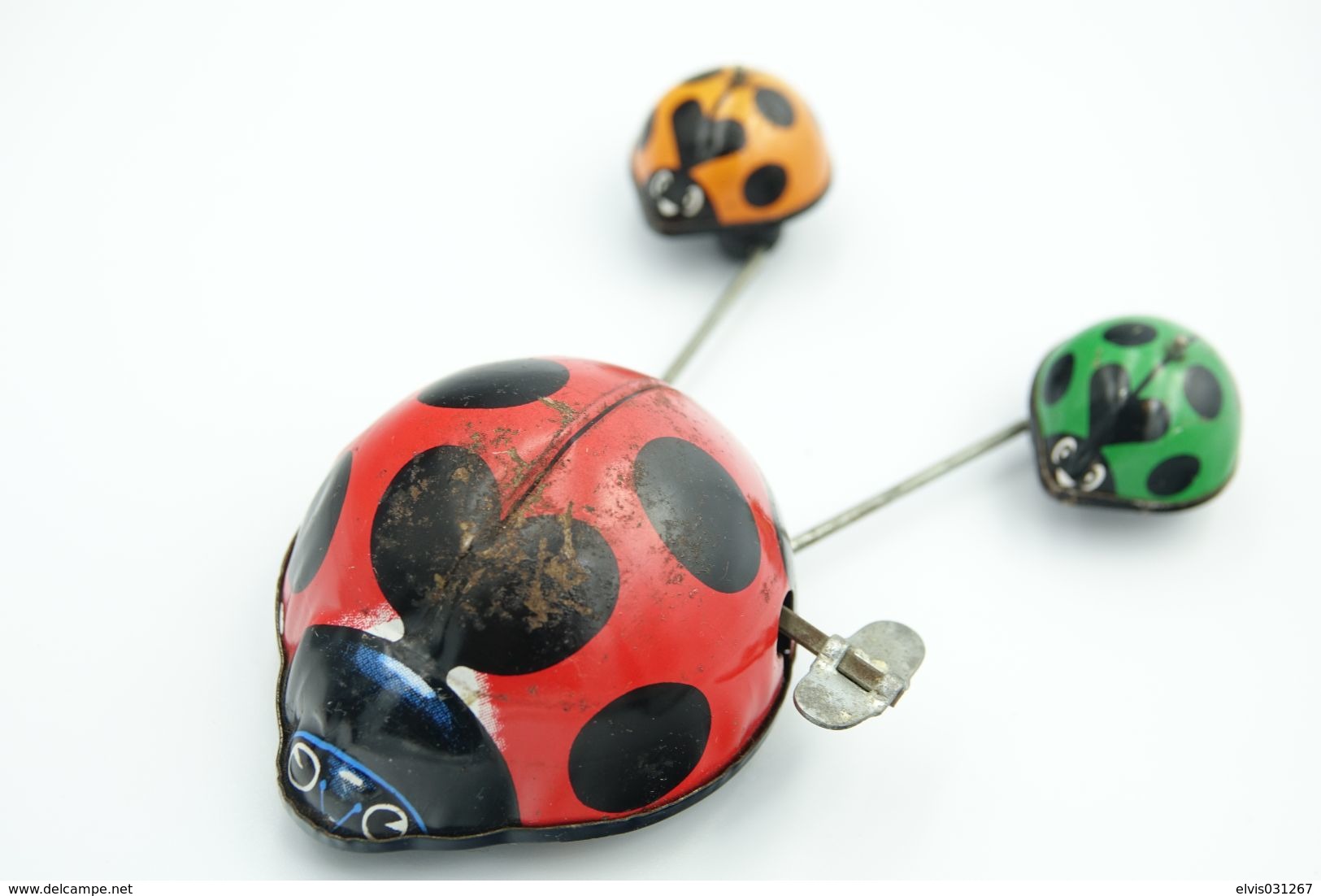 Vintage TIN TOY : Maker YONE YONEYA - LADY BUG FAMILY PARADE - 13 Cm - JAPAN - 1960's - - Collectors Et Insolites - Toutes Marques