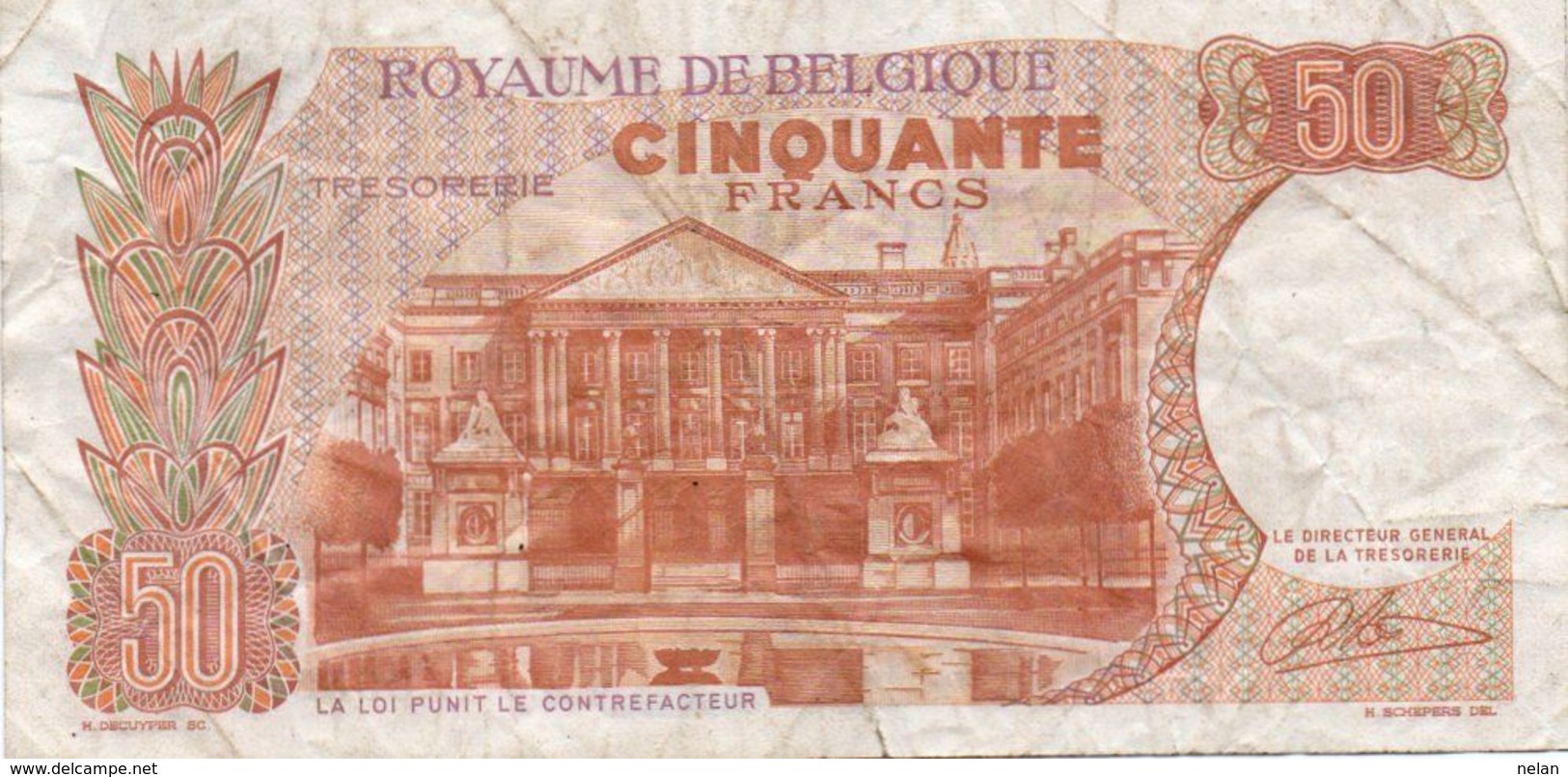 BELGIO-50 FRANCS-1966  P-139a4 - 50 Francs