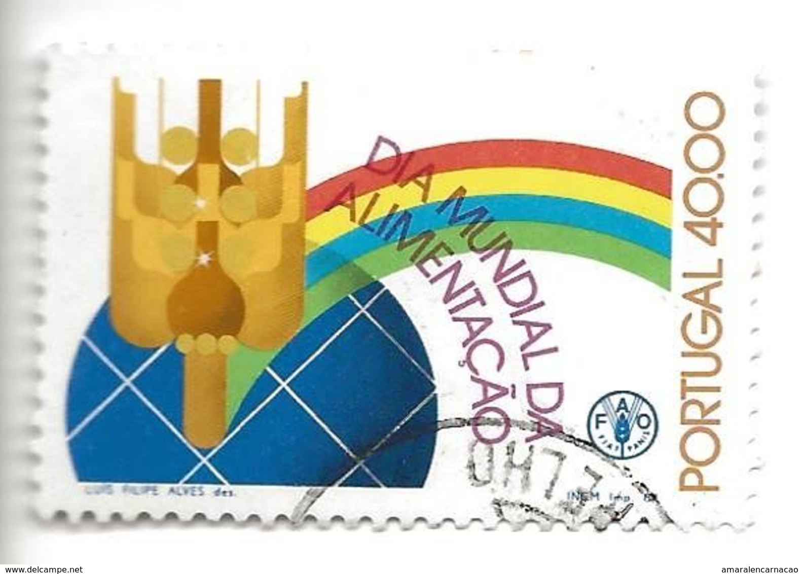 TIMBRES - STAMPS - FRANCOBOLLI - SELLOS - PORTUGAL - 1984 - JOURNÉE MONDIALE DE L'ALIMENTATION - TIMBRE OBLITÉRÉ - Oblitérés