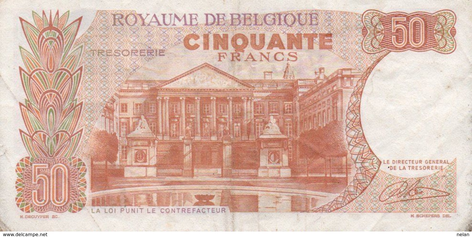 BELGIO-50 FRANCS-1966  P-139a4 - 50 Francs