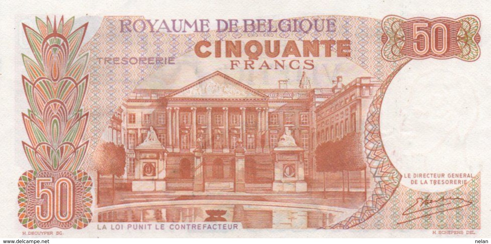 BELGIO-50 FRANCS-1966  P-139a3  XF+AUNC - 50 Francs