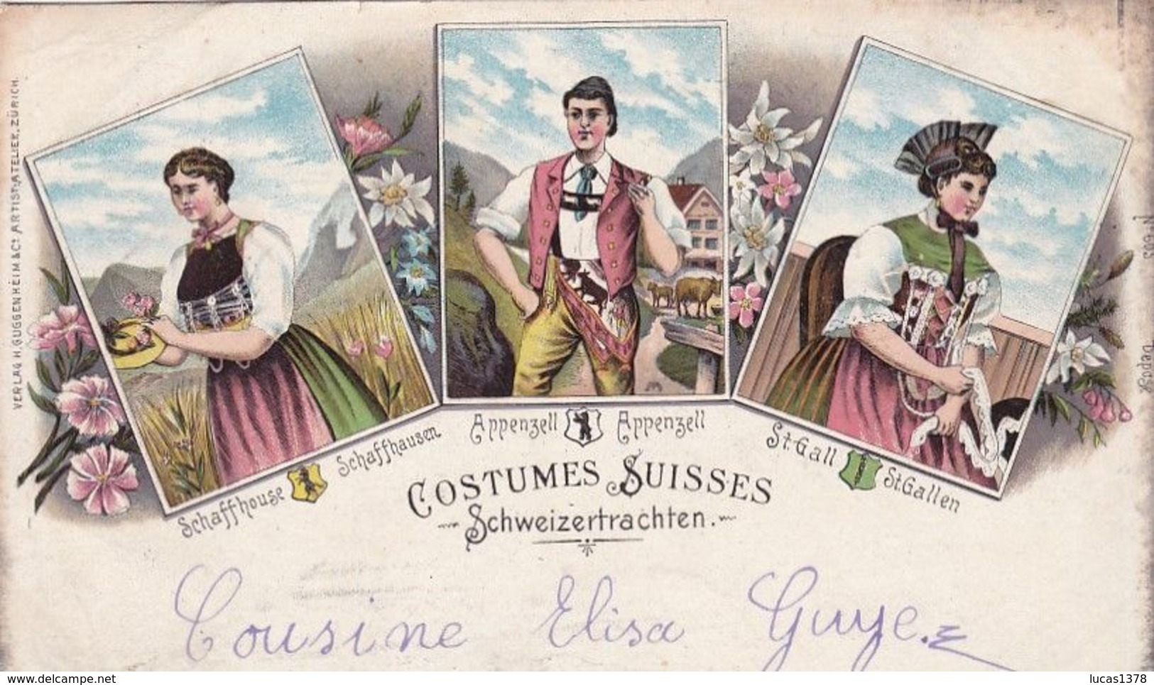 COSTUMES SUISSES / SCHWEIZERTRACHTEN / SCHAFFHOUSE / APPENZELL / ST GALL / CIRC 1899 - Appenzell