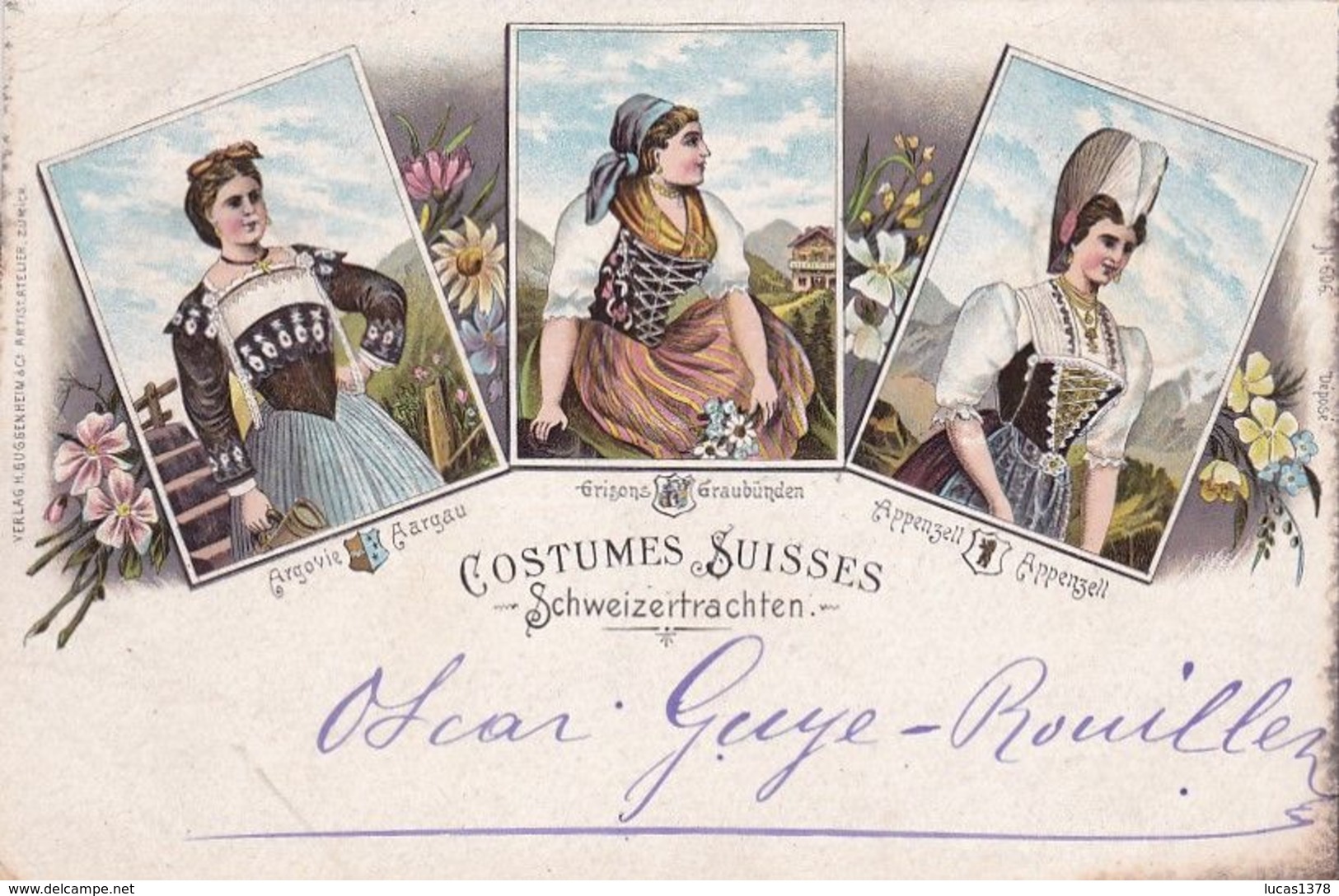 COSTUMES SUISSES / SCHWEIZERTRACHTEN / ARGOVIE / GRISONS / APPENZELL / CIRC 1899 - Appenzell