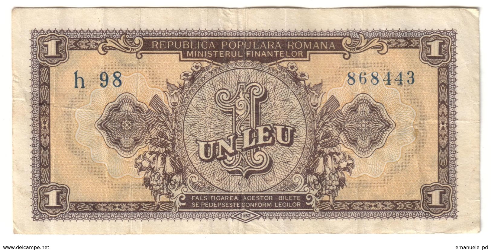 Romania 1 Leu 1952 - Romania