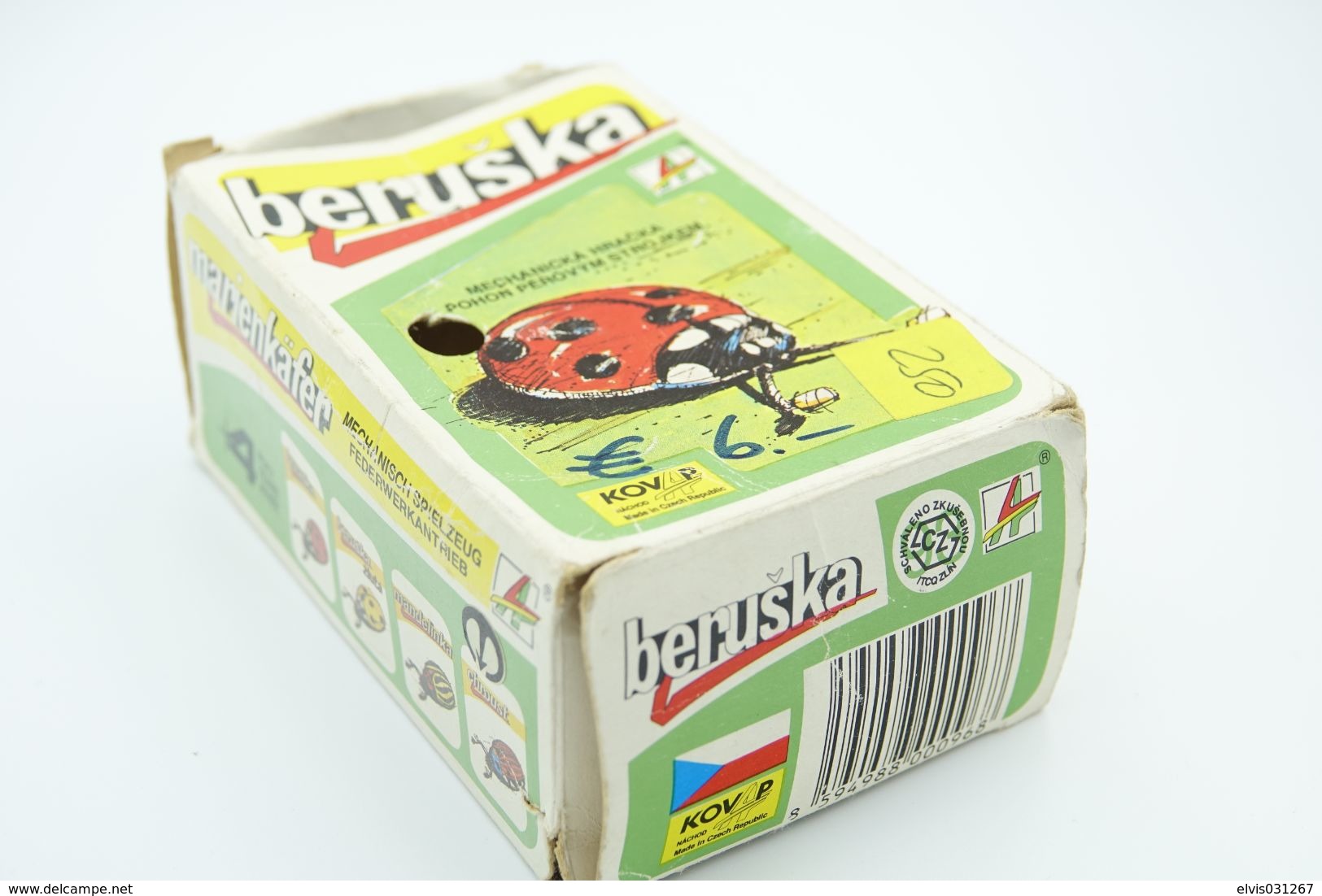 Vintage TIN TOY : Maker BERUSKA - LADYBUG - WITH BOX - 11 Cm - Czech Republic - 1950's - - Collectors & Unusuals - All Brands