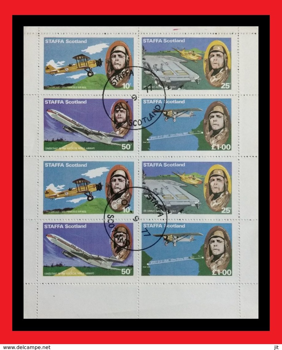 053. STAFFA SCOTLAND 1977 USED STAMP S/S AVIATION, PLANES - Local Issues
