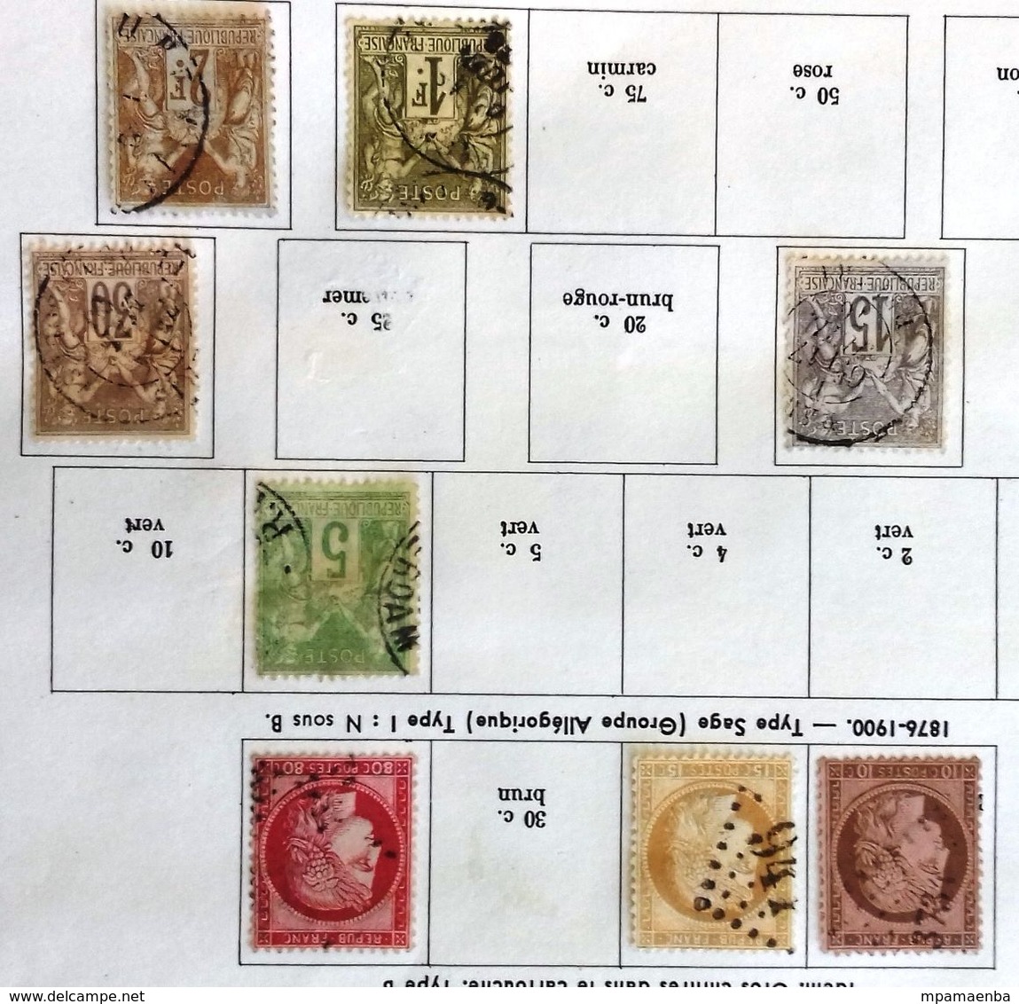 AlbumThiaude, timbres oblitérés.