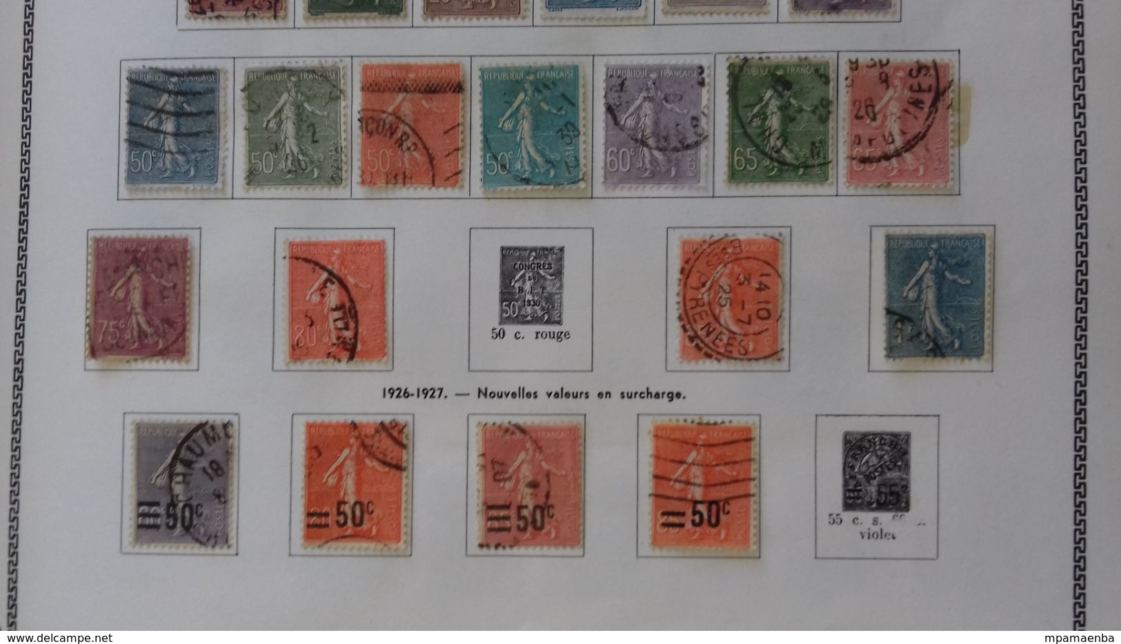 AlbumThiaude, timbres oblitérés.