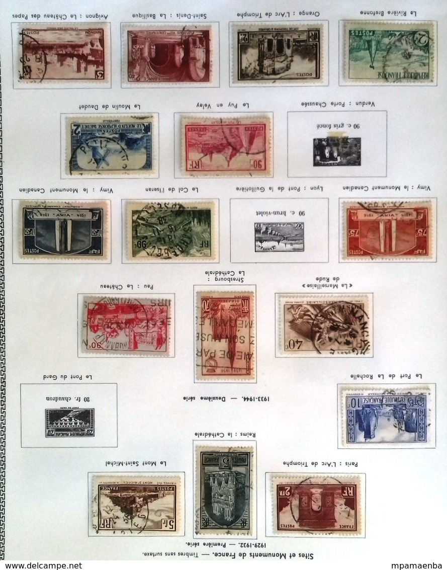 AlbumThiaude, timbres oblitérés.