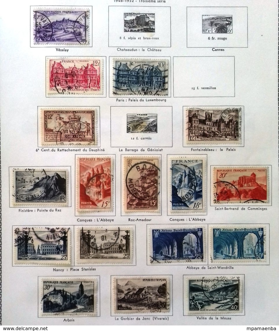 AlbumThiaude, timbres oblitérés.