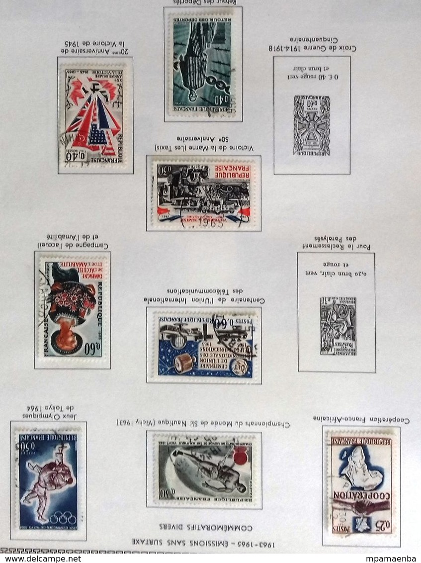 AlbumThiaude, timbres oblitérés.