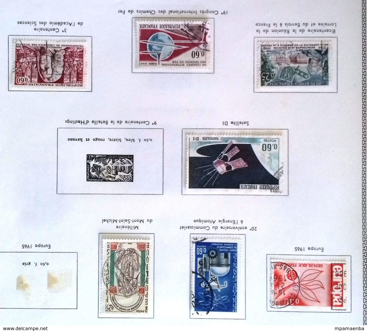 AlbumThiaude, timbres oblitérés.