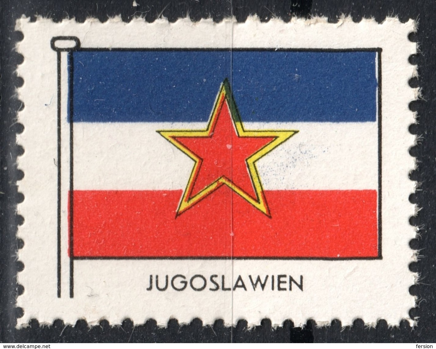 YUGOSLAVIA Jugoslawien - FLAG FLAGS / Cinderella Label Vignette - Germany Ed. 1950's - Star - Other & Unclassified