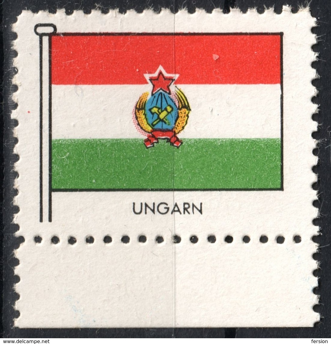 HUNGARY - Communist FLAG FLAGS / Cinderella Label Vignette - Germany Ed. 1950's - Star RÁKOSI Coat Of Arms Eagle - Otros & Sin Clasificación