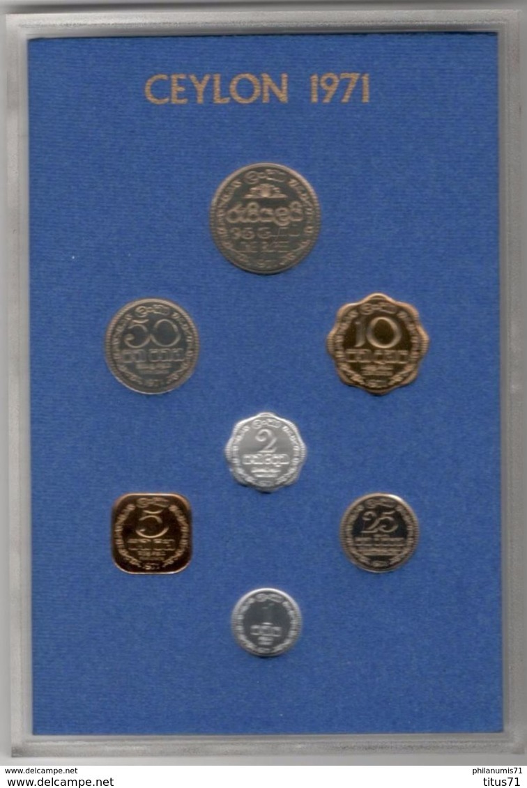 Set De 7 Monnaies Ceylan / Ceylon 1971 Proof - Sri Lanka (Ceylon)