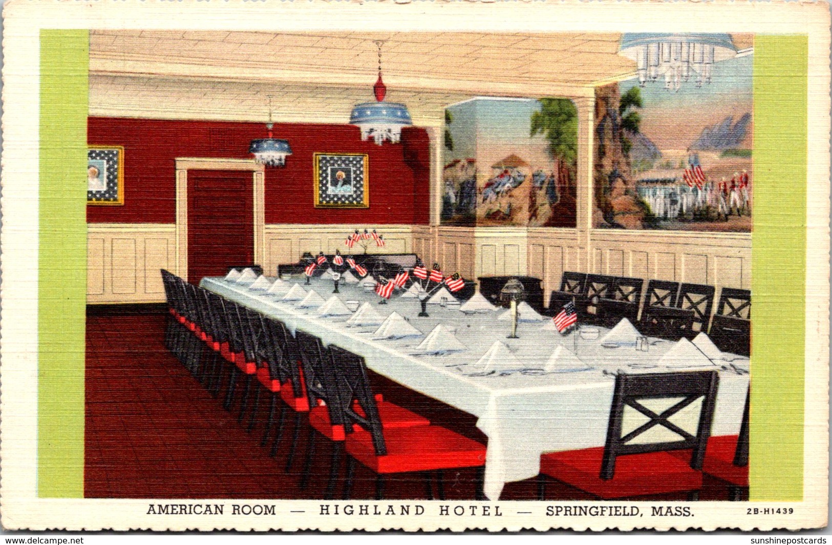 Massachusetts Springfield Highland Hotel American Room Curteich - Springfield