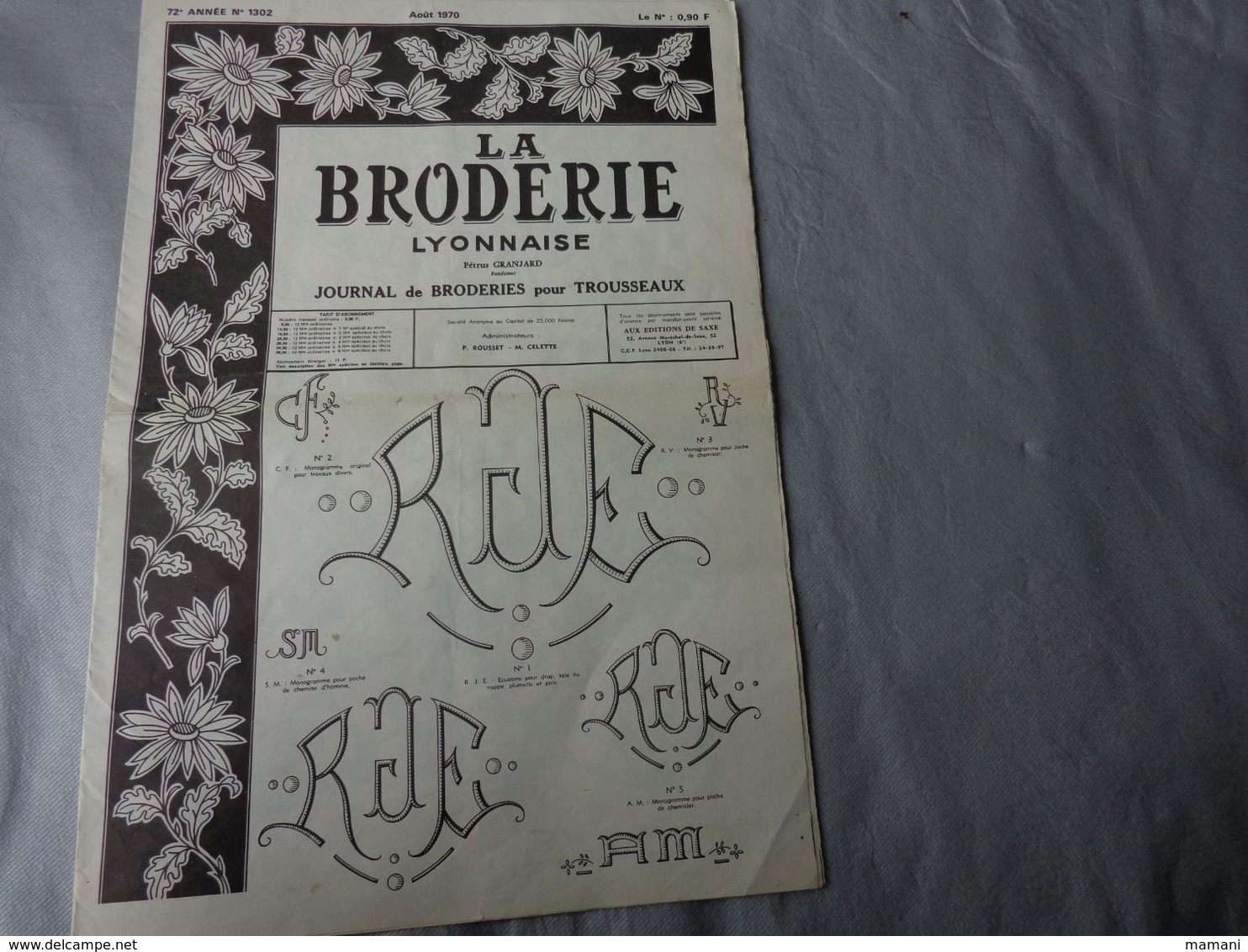 gros lot de 34 -la broderie lyonnaise-le journal des brodeuses-toute la broderie -initiales votre mode