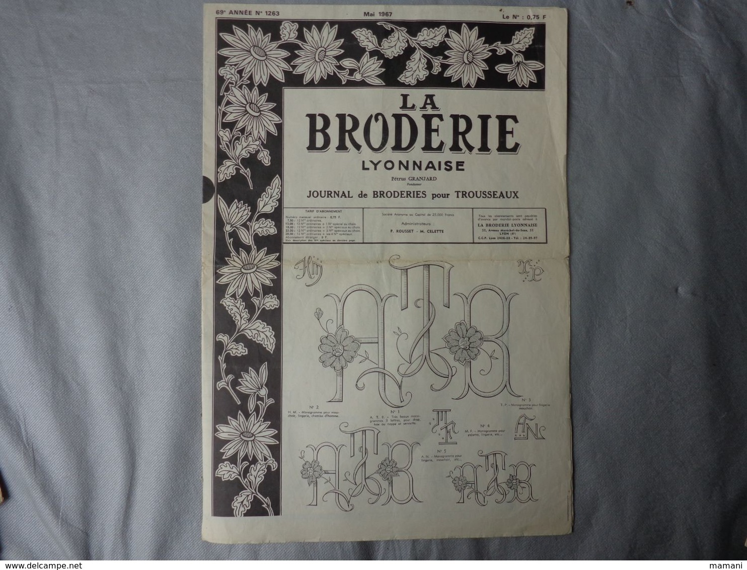 gros lot de 34 -la broderie lyonnaise-le journal des brodeuses-toute la broderie -initiales votre mode